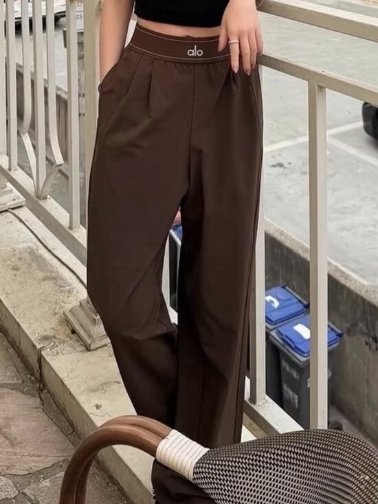 ALO Yoga Pants - Alo Yoga Suit Up Casual Trousers👖Espresso Brown💼Athleisure-Regular 30" Inseam
